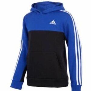 Adidas Boys Youth Hoodie Blue Black Large 14-16 Pullover Sports Youth …